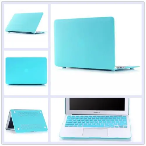 2в1 прозрачный/матовый защитный чехол для Macbook Air 13,3 11,6 15,4+ силиконовый чехол для клавиатуры 11 13 15 с сенсорной панелью - Цвет: matte sky blue