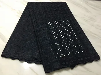 

Nigeria voile lace in switzerland balck african swiss voile lace fabric for wedding soft embroidery lace 5yards/lot PLM-57