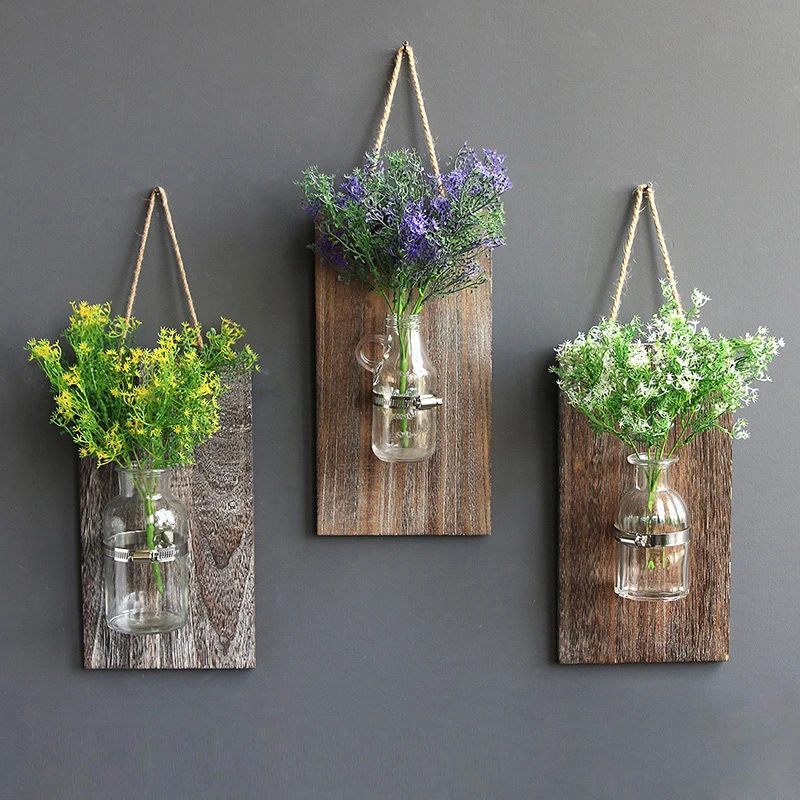 

Hanging Flower Pot Glass Bottle Vase Terrarium Wall Fish Tank Aquarium Container Homw Decor wall decoration (not include plant)
