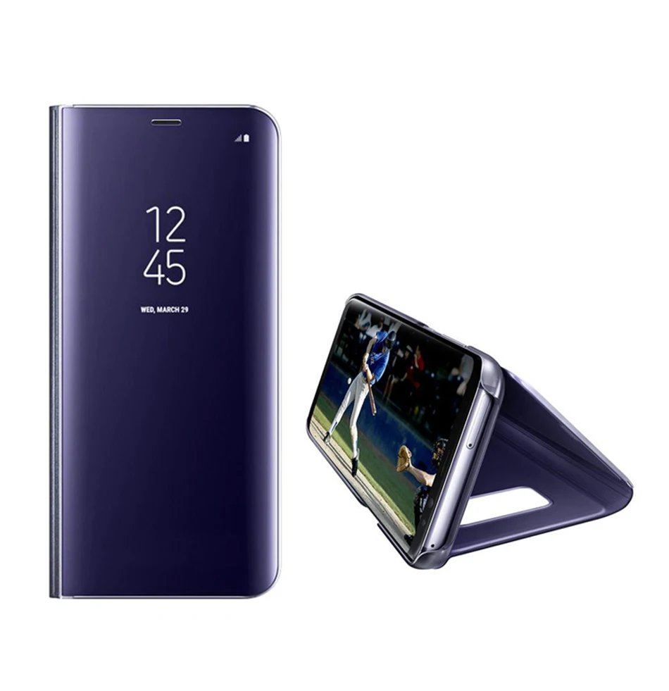 GXE для Samsung Galaxy S8 плюс S6 S7 Edge Note 8 5 A3 A5 A7 J3 J5 J7 Prime роскошный зеркало заднего вида флип-чехол с подставкой Чехол Для Телефона - Цвет: Фиолетовый