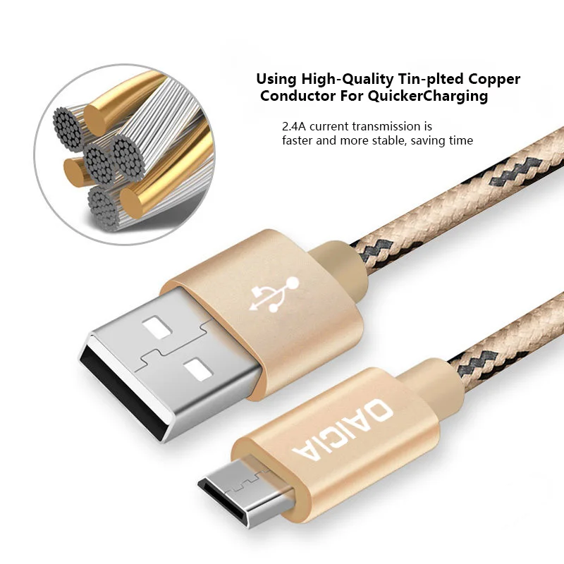 Micro USB кабель для быстрой зарядки USB кабель для передачи данных нейлоновый кабель синхронизации для samsung Xiaomi Redmi Note 4 5 мобильный телефон Android Microusb кабель