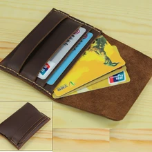 Ручной работы из натуральной кожи держатель для карт чехол для карт ID держатель для мужчин бизнес-держатель для карт кожаная сумка для монет женский кошелек маленький кошелек