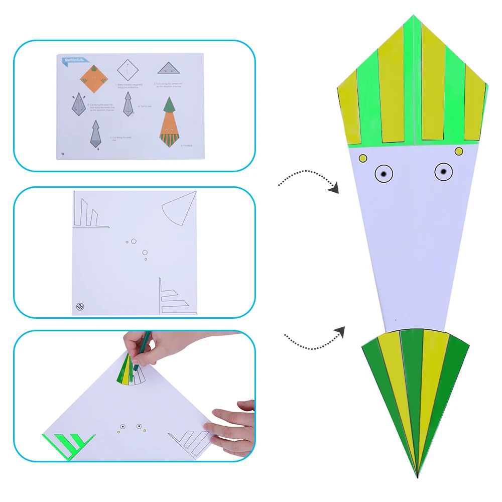 3 в 1 60 шт. Бумага детские забавные оригами с учебник Развивающие игрушки для детей DIY ручной Книги по искусству оригами детские craft граффити