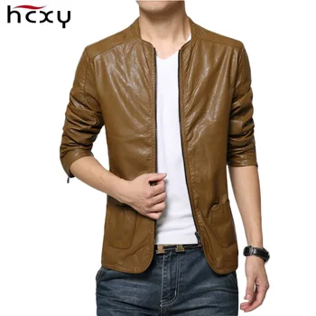 

2017 leather jacket for men Slim Motorcycle mens PU leather Coat size 5XL 6XL Jaqueta Couro Masculina Jaqueta De Couro