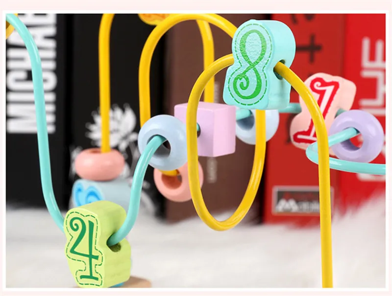 Деревянные игрушки счетные круги из бисера проволока лабиринт американские горки Обучающие деревянные пазлы математические игрушки подарки для детей