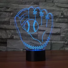 Бейсбольные перчатки светодиодный USB настольные лампы 7 цветов Изменение светодиодный ночник NoveltyGifts для детей