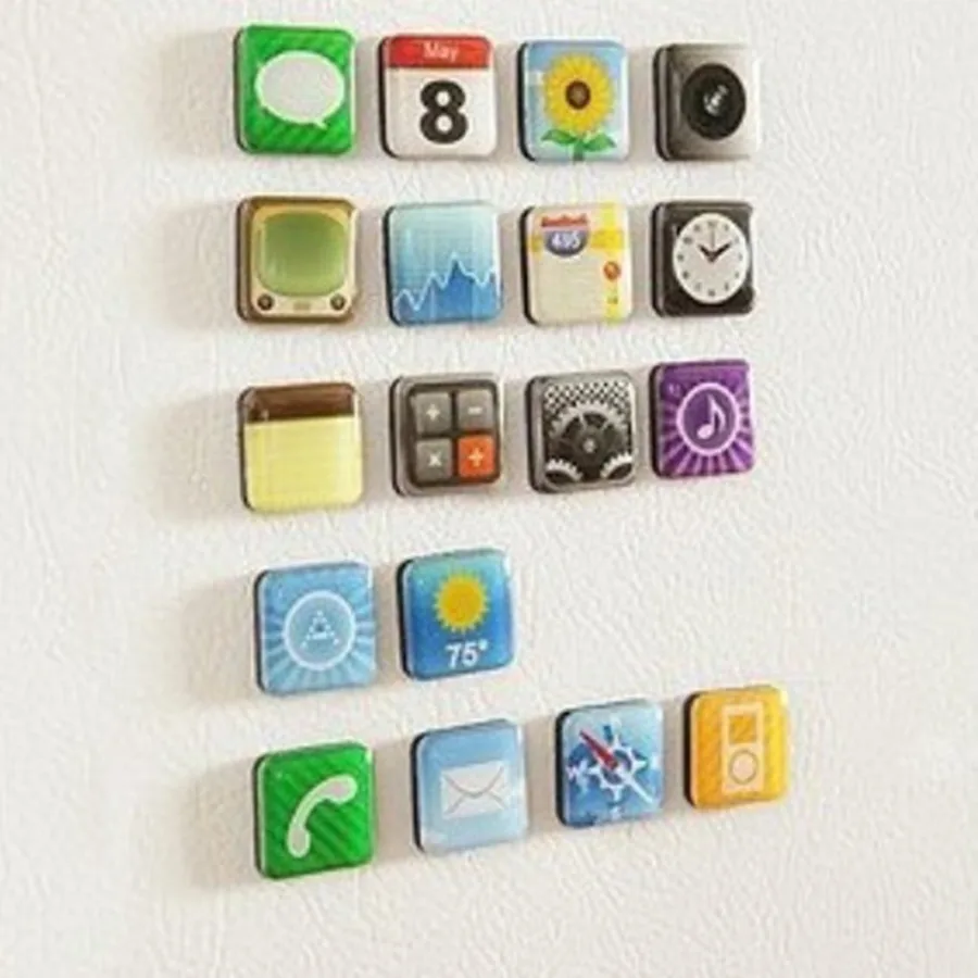18 шт./компл. приложение Форма магниты на холодильник творческие App Магниты Уникальная идея подарка для мальчика для девочки