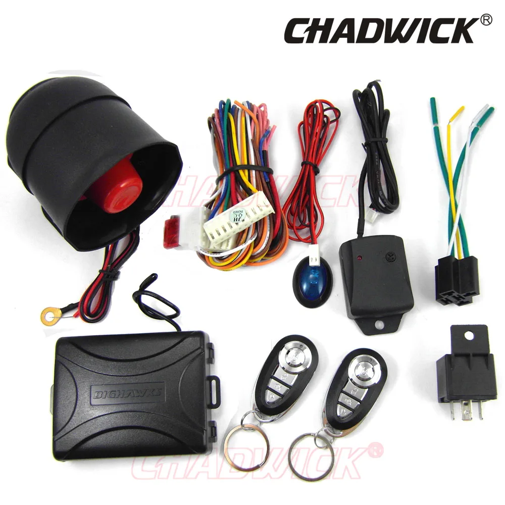 

NEW Universal one Way Vehicle Car Alarm System with siren keyless entry central door lock locking hot metal key 8150 CHADWICK