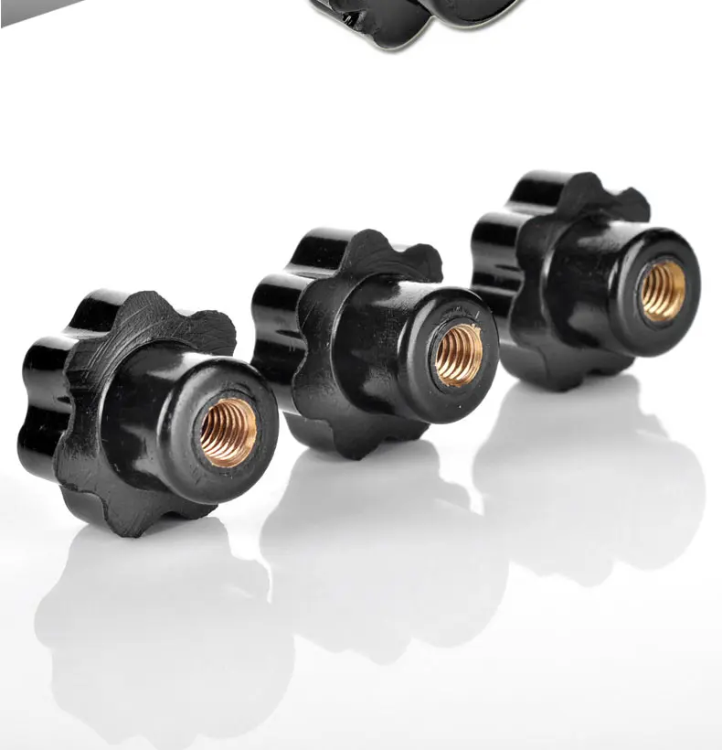 

6Pcs M4 M5 M6 M8 Plum Bakelite Hand Tighten Nuts Handle Star Mechanical Black Thumb Nut