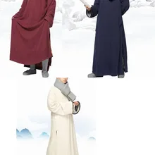 Унисекс зимний теплый халат костюмы для буддистов Медитация одежда буддистская Униформа буддийская форма для боевых искусств монахи кунг-фу красный/синий