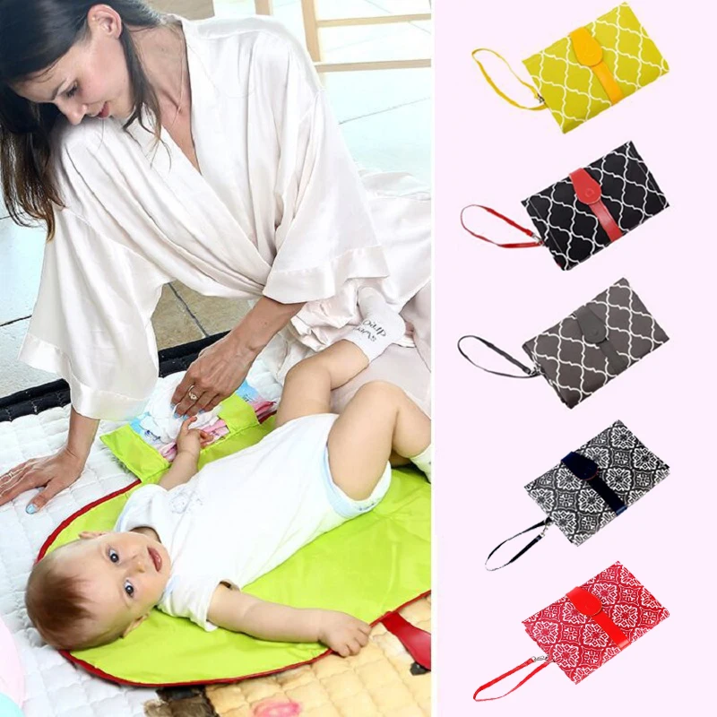 

New Portable Baby Diaper Changing Mat Nappy Changing Pad Travel Folding Changing Station Clutch Baby Care Product Hangs Stroller