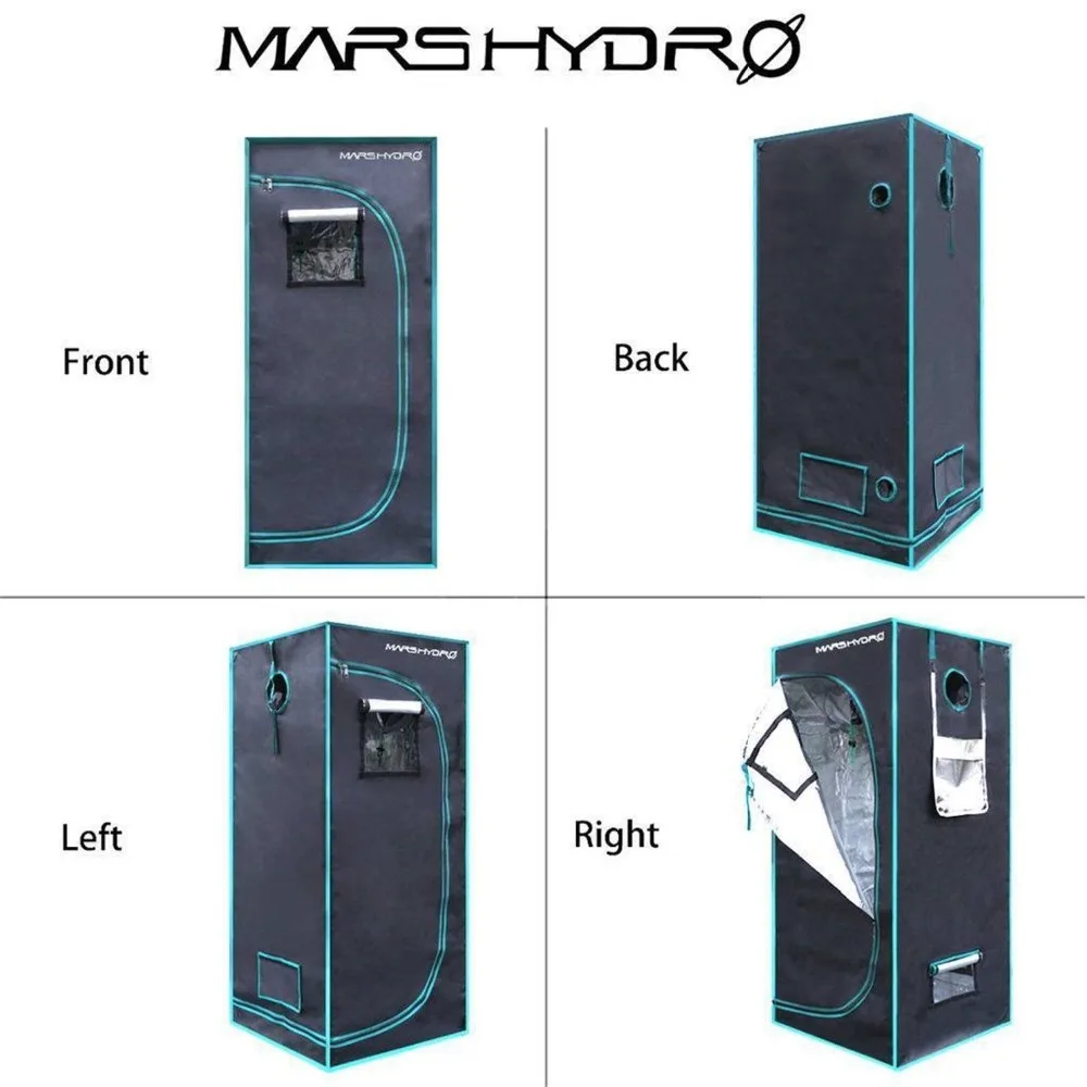 MarsHydro 1680D 70x70x160cm Grow Tent Diamond светоотражающий майлар, Крытый Гидропоника, шатер для выращивания(27 ''x 27'' x 63 ''