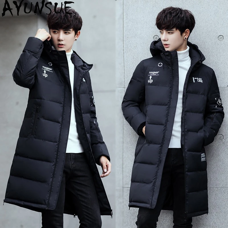 Mens Winter Thicken Down Jacket Korean Fashion Oversized Warm Puffer Parka Coats