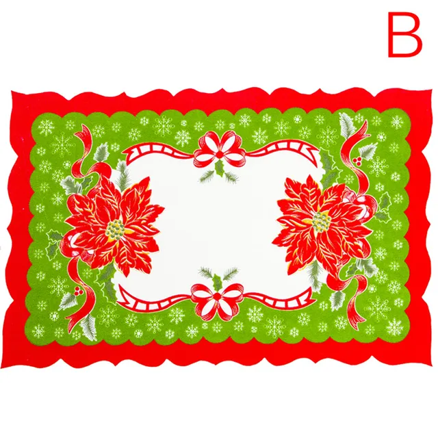6 Styles Christmas Placemat Table Mat Dining Pads Home Party Christmas