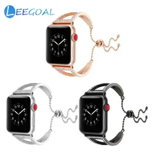 Смарт-часы ремешок для часов аpple из нержавеющей стали 38 мм 42 мм полый манжета из горного хрусталя для apple Watch Series 1 2 3