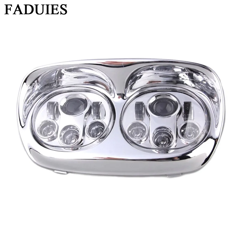 

FADUIES Chrome set Motorcycle Road Glide LED Headlight Motorcycle accessorie High/Low Beam Double Headlamp For bike Road Glide