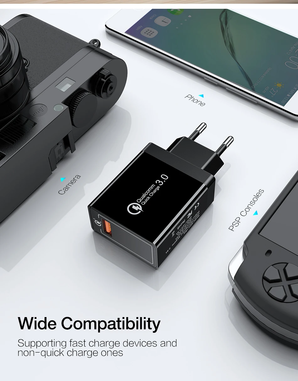 USB raxfly зарядное устройство для телефона для iPhone Quick Charge 3,0 для samsung Note 9 8 18 Вт настенное дорожное быстрое зарядное устройство для телефона huawei P20 Pro