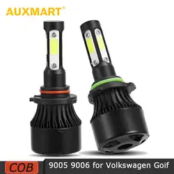 AUXMART 9005 HB3 9006 HB4 УДАРА светодиодный фар автомобиля лампы 100 W 10000lm 6500 K авто фары автомобиля лампа для Volkswagen Passat Goif