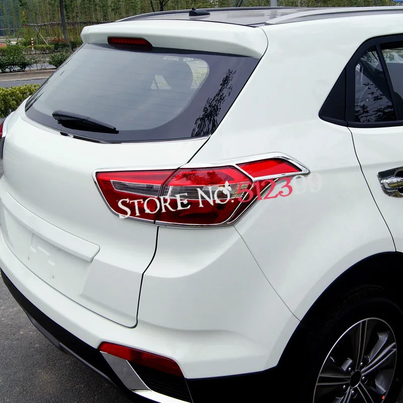 

4pcs/set Chrome Rear Light Tail Lamp Cover Trim Molding Decorative For Hyundai Creta ix25 Cantus 2014 2015 2016 2017 Car-styling