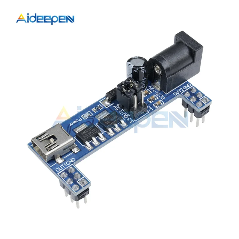 

5Pcs/lot MB102 2 Channel Breadboard Power Supply Module 3.3V 5V MB102 white Breadboard Power Module MB-102 Solderless BreadBoard
