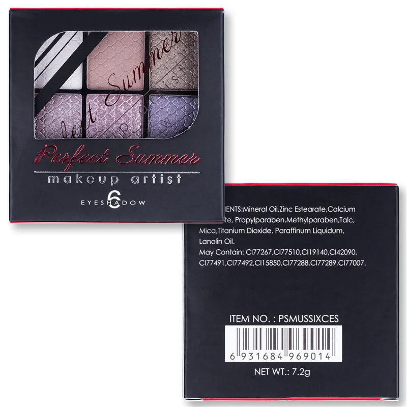 

Perfect Summer 6 Colors Eye Shadow Natural Eye Makeup Pigments Palette Brighten Eyeshadow