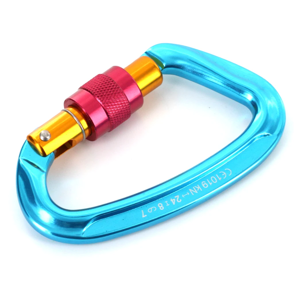 24KN الثقيلة المسمار قفل حلقة تسلق مشبك خاطف هوك Karabiner Carabina الألومنيوم التبعي ل في الهواء الطلق تسلق الصخور الأزرق/الأسود 24KN الثقيلة المسمار قفل حلقة تسلق مشبك خاطف هوك Karabiner Carabina الألومنيوم التبعي ل في الهواء الطلق تسلق الصخور الأزرق/الأسود