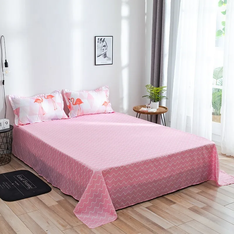  Stylish Red Flamingo Bedding Set Geometric Print Duvet Cover Wave Design Bed Sheet Pillowcase New Y