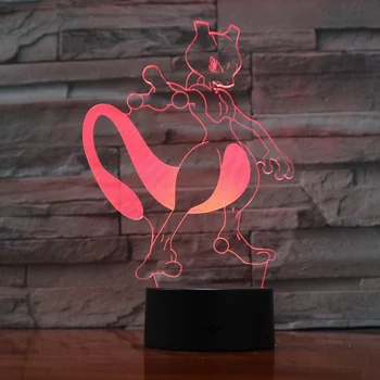 

Pokemon Mewtwo 3D Lamp 7 Color Led Night Lamps For Kids Touch Led Usb Table Lampara Lampe Baby Sleeping Nightlight