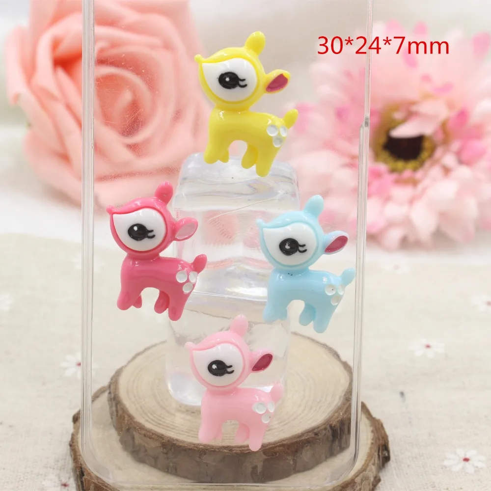 

15pcs/lot resin cabochons accessories new arrival resin deer kids jewelry decoration