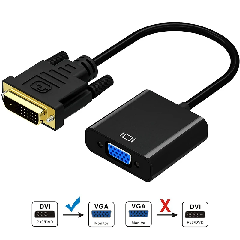 JCKEL DVI D 24+ 1 25 Pin штекер для VGA Женский адаптер Full HD 1080P видео Dvi-d a VGA активный кабель конвертер для ТВ PS3 PS4 PC