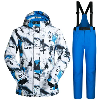Color 13 MUTUSNOW Для мужчин лыжный костюм Лыжный спорт куртка брюки ветрозащитные Водонепроницаемый уличная спортивная одежда сноуборд супер теплая одежда Брючный костюм - Цвет: Color 13