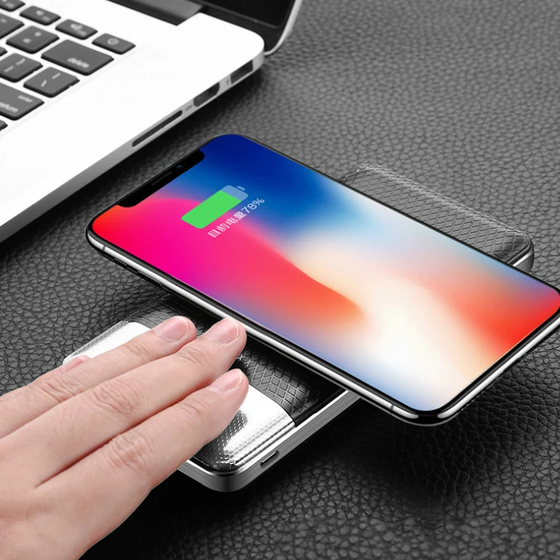 

10000mAh Power Bank External battery Wireless Dual USB Wireless Charger Battery Charger Case External Portable For iphoneX 8plus