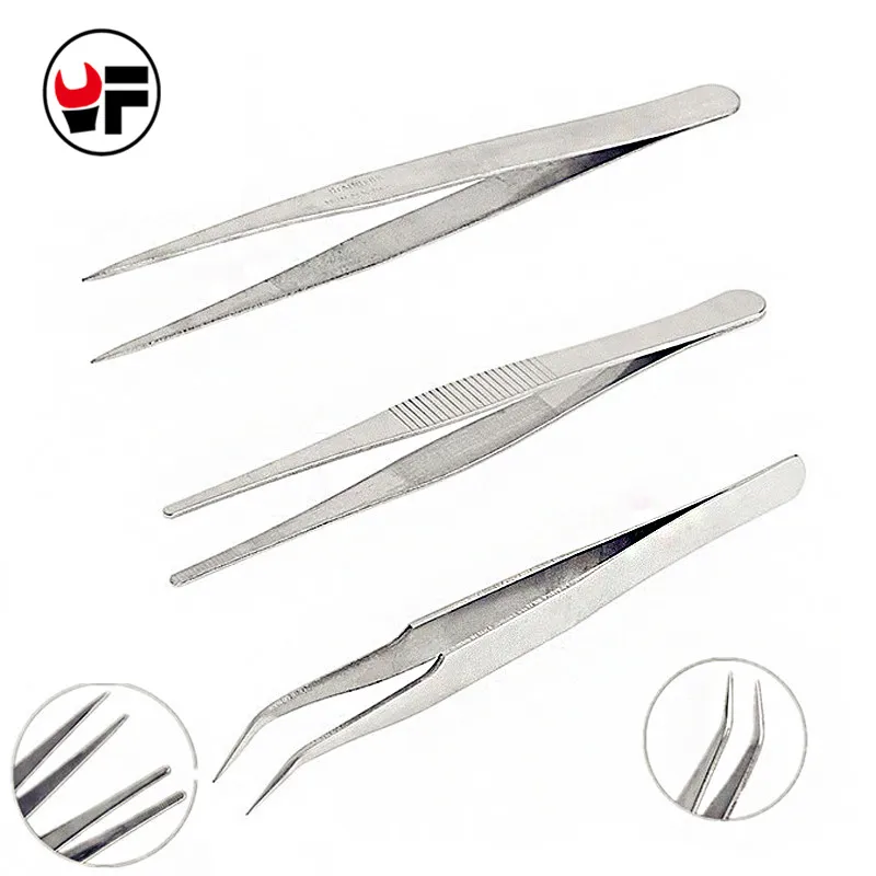 3 Pcs Tweezers Manicure DIY Tools Precision Repair Mounting Tool Set Electronic Anti-Static Stainless Steel Tweezers Best Quality