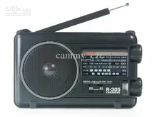 Free Shipping TECSUN R305 digital radio Retail-Wholesal FM MW SW TV Bands receiver r-305 Portable Radio With Built-In Speaker