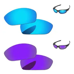 Фиолетовый и голубой лед 2 пары зеркало Поляризованные замены линзы для прямая куртка 2007 солнцезащитные очки 100% UVA и UVB Защита