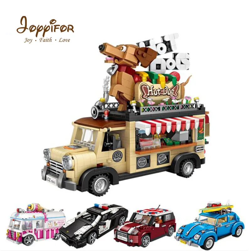 

Joyyifor Mini Blocks Vehicle Model Bricks Building Blocks Police Racing Car Volkswagen Beetle Ice cream Car for Girls Kids Boys