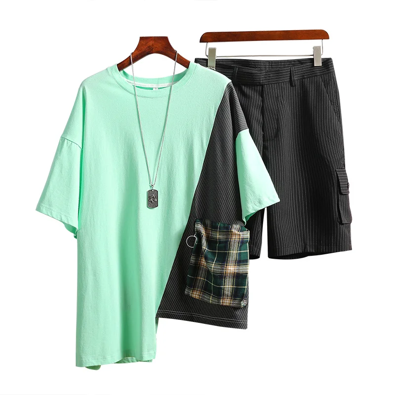 

M-XXXL 2019 two piece set top and pants casual mens short sets summer clothes for men tracksuit men track suit designer clothes