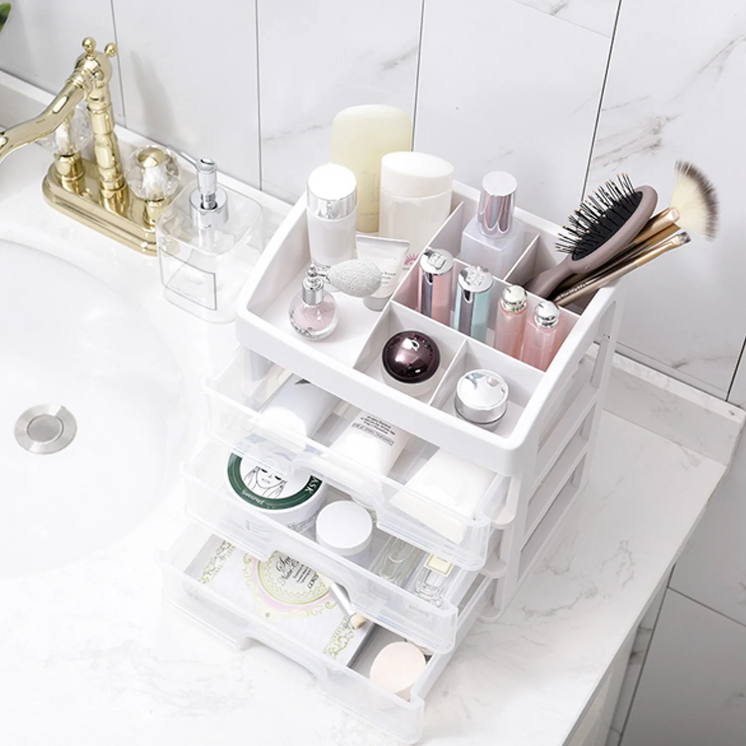 4-layers Make up Brushes Lipsticks Storage Drawers transparent Plastic Cosmetic Makeup Jewelry Stationery Drawers Home School 4-layers Make up Brushes Lipsticks Storage Drawers transparent Plastic Cosmetic Makeup Jewelry Stationery Drawers Home School