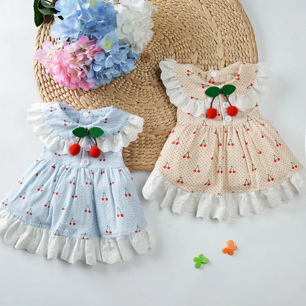 

2019 household products exquisite and good-looking New Pet Spring And Summer Breathable Cherry Print Skirt Clothing Pet Dog