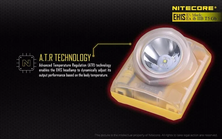 NITECORE 1x18650 искробезопасный безопасная фара EH1s для подземных рабочих пожаротушения нефти корабль бесплатная доставка