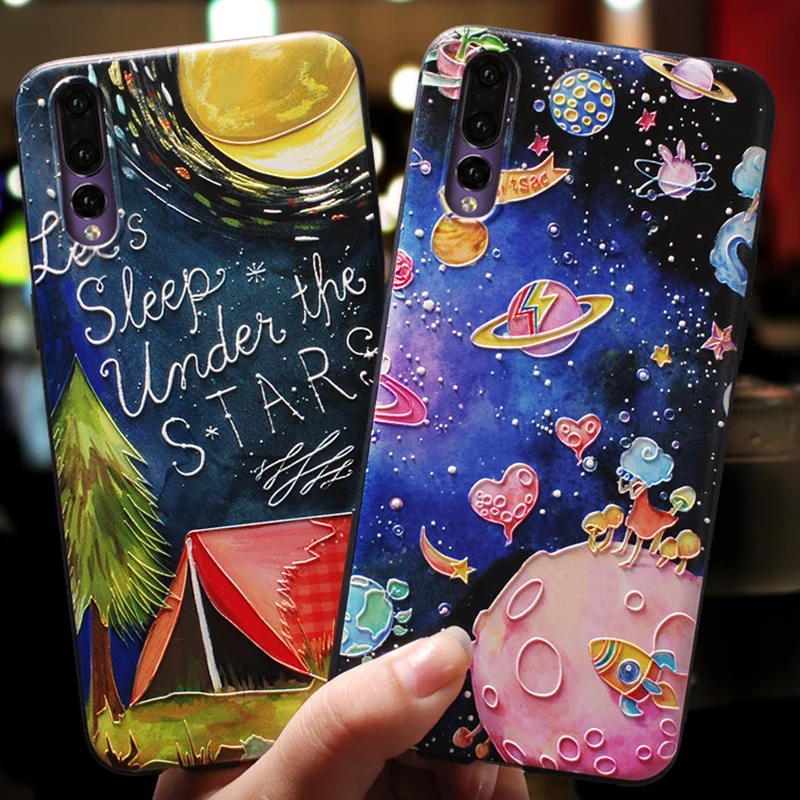 

3D Relief Cute Cat For Huawei Nova 3 3i Mate 10 20 P8 P9 P10 P20 Lite Pro Emboss For Honor 9 10 Lite 8X 6A 7A Pro 9 Cartoon Case