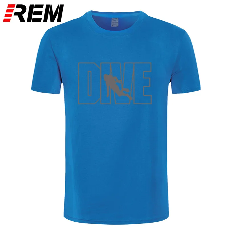 REM Diver Дизайн брендовая мужская одежда Топ Мода погружение AQUALUNG печать мужская футболка хлопок короткий рукав o-образным вырезом Футболка для дайвинга
