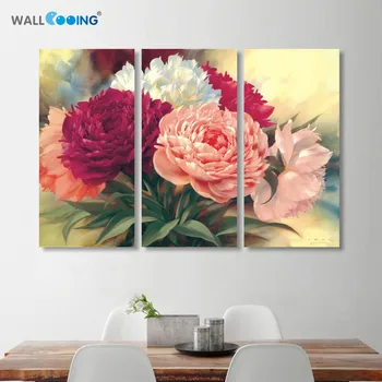 

home decoration Chinese peony flowers canvas painting wall art Beautiful flower picture professional high-definition printing
