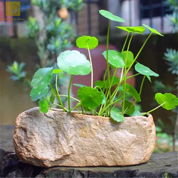 

Natural Stone Vase Decoration Home Artificial Stone Desktop Flowerpot Flower Plants Container Decorative Vase QAB131
