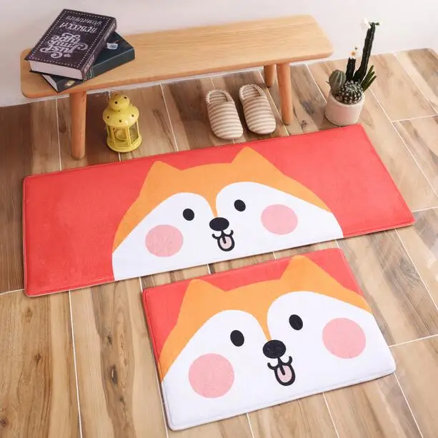1 шт. симпатичная мультяшная собака ковер домашний кухонный коврик коралловый флис гостиная ковер детская спальня коврик моющийся коврик