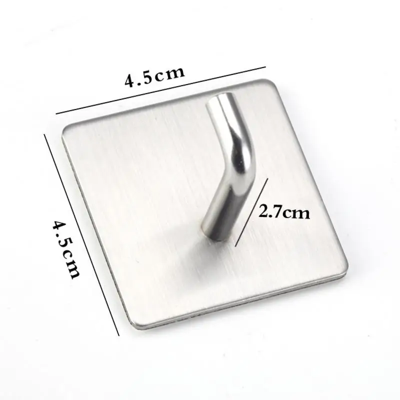 

3pcs Stainless Steel Hooks Hanger Self Adhesive Robe Towel Hook for Bathroom