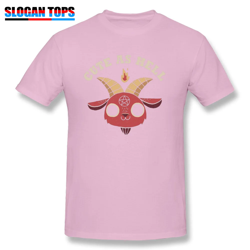 Cute As Hell 21925 Top T-shirts Comics Short Sleeve Slim Fit O Neck Cotton Fabric Tops T Shirt Tops Shirts for Men Summer/Autumn Cute As Hell 21925 pink