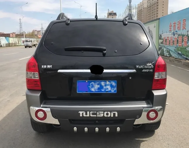 Для 2006-2012 Tucson Высококачественная пластиковая ABS Хромированная передняя+ задняя крышка бампера декоративная защита противоскользящая облицовочная панель 2 шт./компл