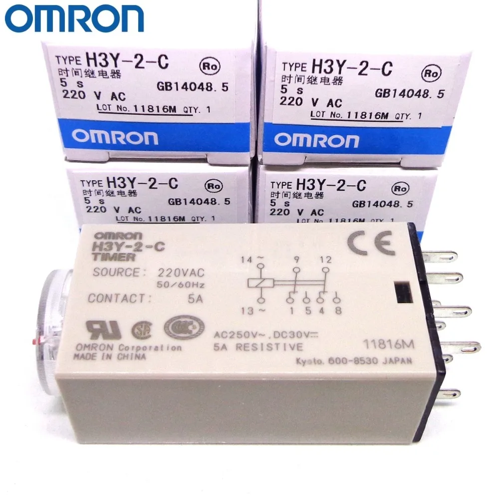 OMRON Реле времени H3Y-2-C 24VDC 220VAC 110VAC 1S 5S 10S 30S 60S 3M PYF08A-E новое и оригинальное OMRON Реле времени