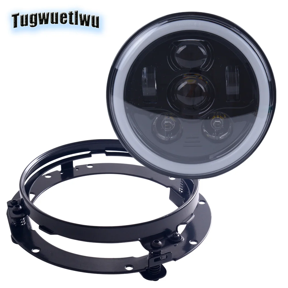 Motorcycle 7inch Round LED Headlights led lights drl turn signal projector 7inch headlight trim